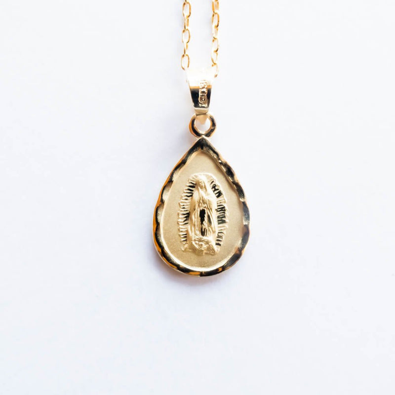 Gold Guadalupe Tear Necklace - Guadalupe Gifts