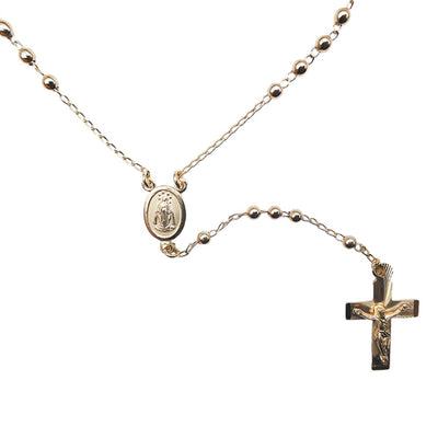 Gold Miraculous Medal Rosary Necklace - Guadalupe Gifts
