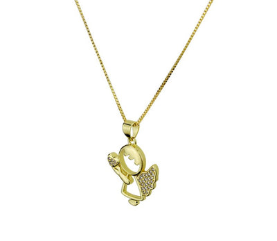 Gold-Plated Angel Pendant Necklace - Guadalupe Gifts