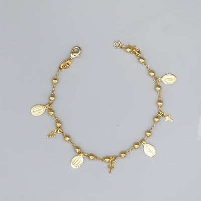  Virgin Mary Chain Gold Bracelet For Women Girl,La