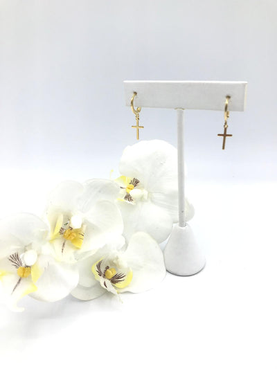Gold-Plated Cross Earrings - Guadalupe Gifts