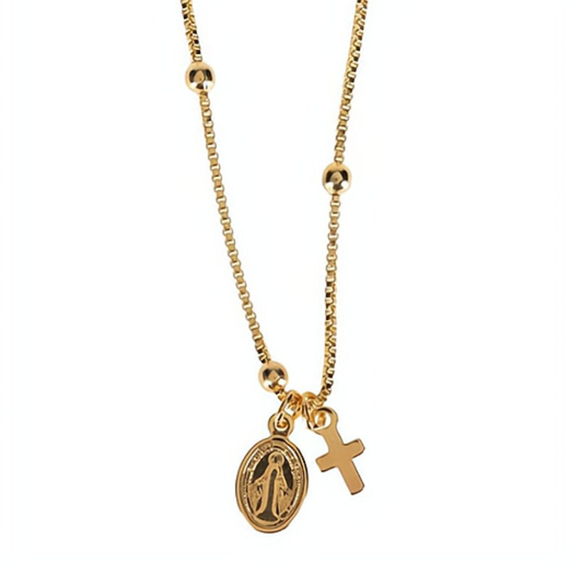 virgin mary cross necklace