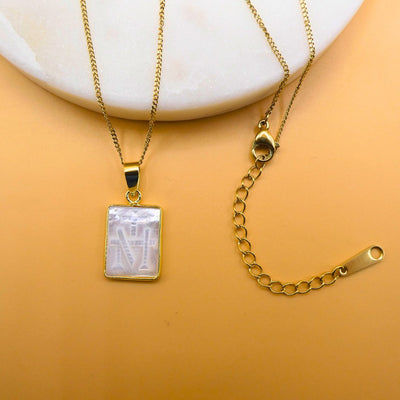 Gold-Plated Marian Cross Pendant Mother of Pearl Necklace - Guadalupe Gifts