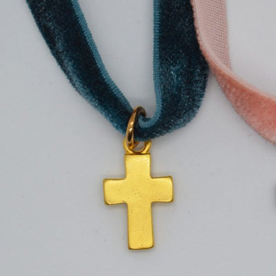 Gold-Plated Mini Cross Necklace - Guadalupe Gifts