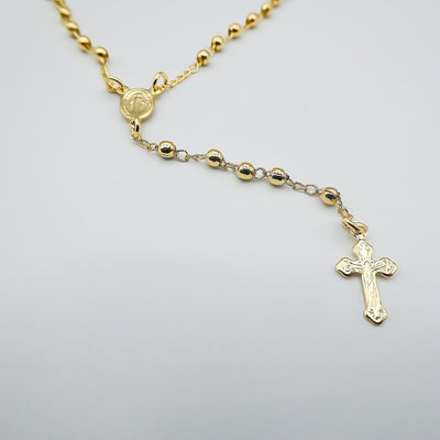 Gold-Plated Our Lady of Grace Dainty Rosary Necklace - Guadalupe Gifts