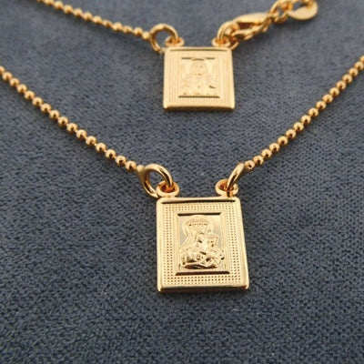 Gold-Plated Scapular Dainty Pendants Necklace - Guadalupe Gifts