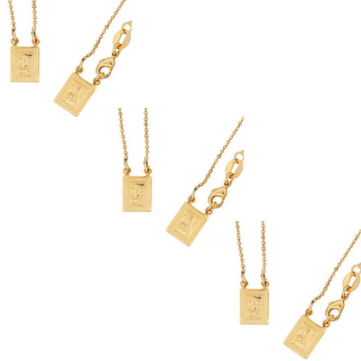 Gold-Plated Scapular Dainty Pendants Necklace - Guadalupe Gifts