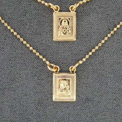 Gold-Plated Scapular Dainty Pendants Necklace (no clasp) - Guadalupe Gifts