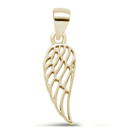 Gold-Plated Silver Angel Wing Sterling Silver Pendant - Guadalupe Gifts