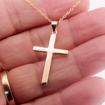 Gold-Plated Silver Cross Necklace - Guadalupe Gifts