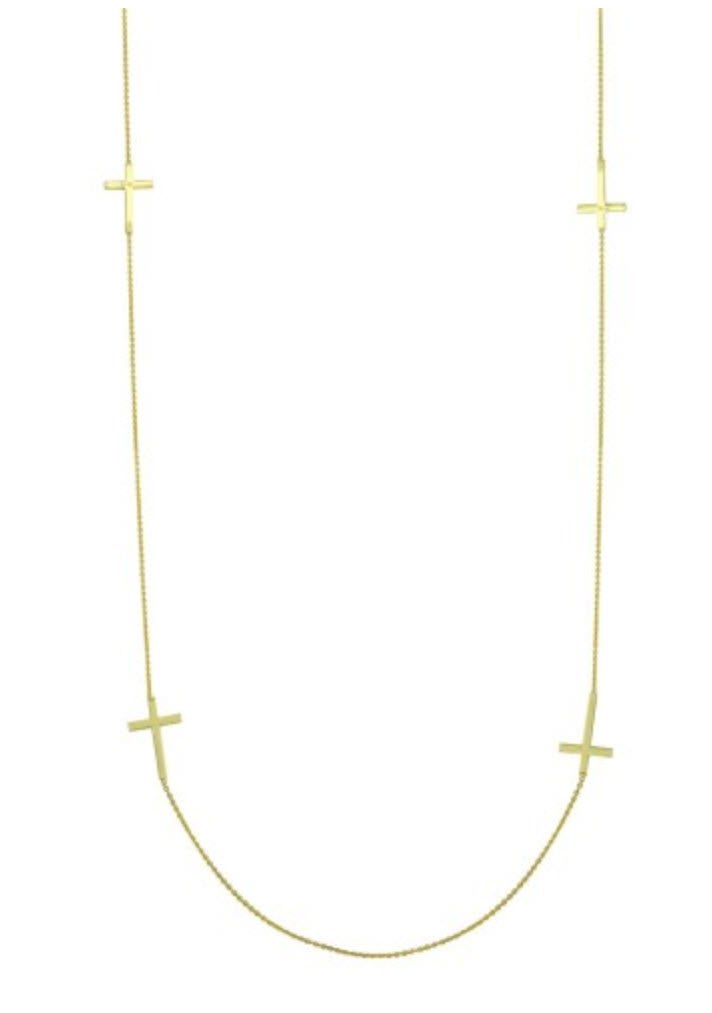 Gold-Plated Silver Cross Station Necklace - Guadalupe Gifts