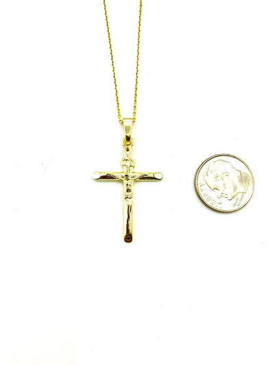 Gold-Plated Silver Crucifix Necklace - Guadalupe Gifts