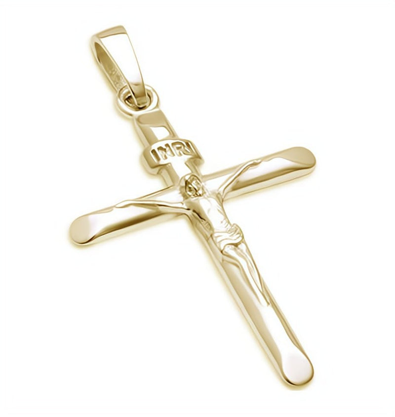 Gold-Plated Silver Crucifix Necklace - Guadalupe Gifts