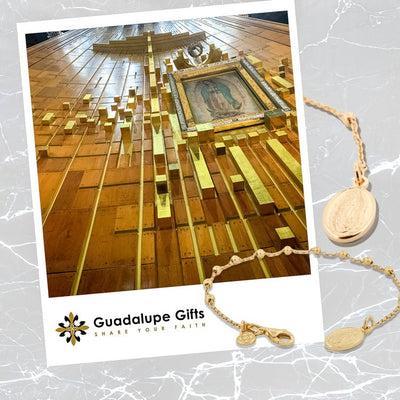 Gold-Plated Silver Guadalupe Rosary Bracelet - Guadalupe Gifts
