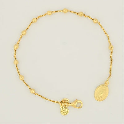 Gold-Plated Silver Guadalupe Rosary Bracelet - Guadalupe Gifts