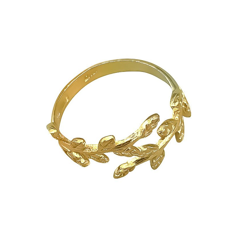 Gold-Plated Silver Leaf Ring - Guadalupe Gifts
