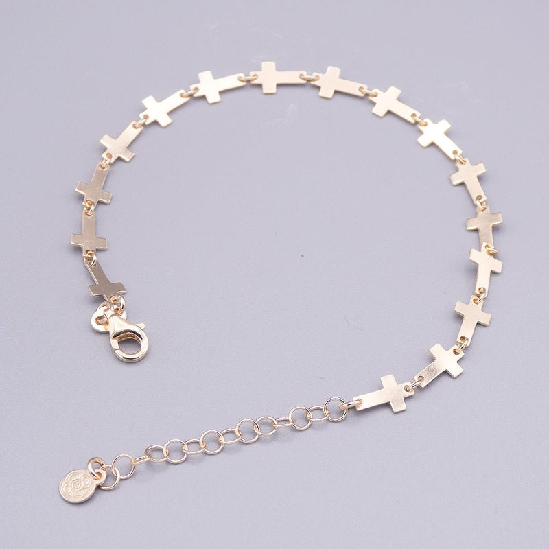 Gold-Plated Silver Multi Cross Bracelet - Guadalupe Gifts