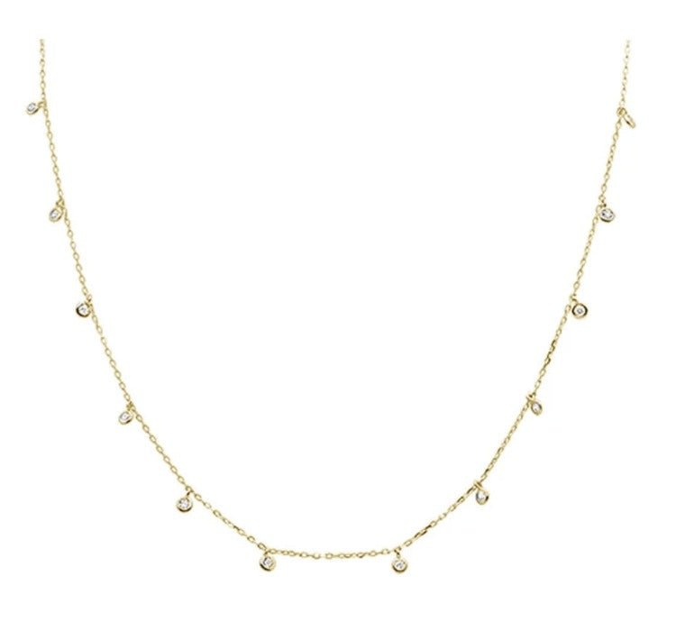 Gold-Plated Silver Ornate Necklace w/ Zirconias - Guadalupe Gifts