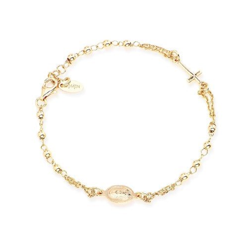 Gold-Plated Silver Rosary Bracelet - Guadalupe Gifts