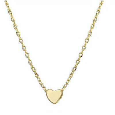 Gold-Plated Silver Small Heart Necklace - Guadalupe Gifts