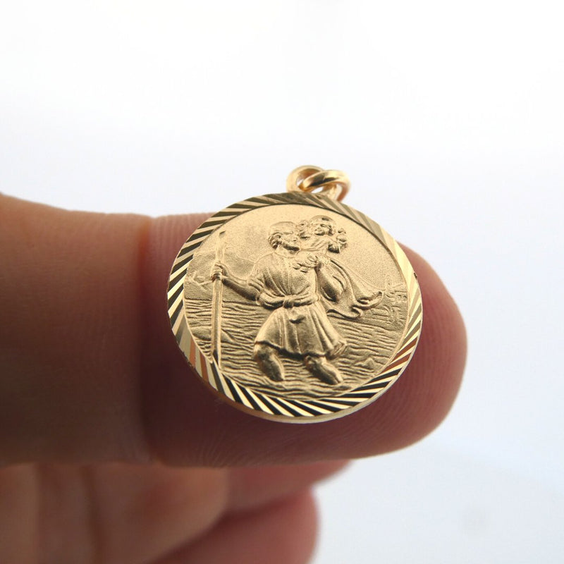 Gold-Plated Silver St Christopher Medal Necklace - Guadalupe Gifts