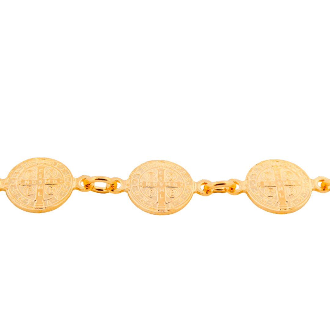 Women's 7" Stainless Steel SAN BENITO Charm Bangle Bracelet - High Polish, Cubic Zirconia