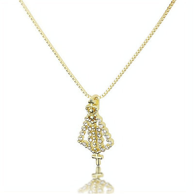 Gold-Plated Virgin Mary Pendant Necklace - Guadalupe Gifts