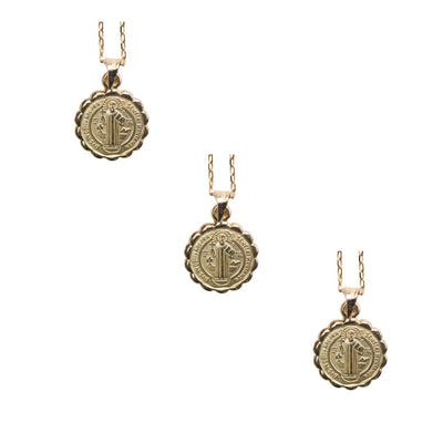 Gold St Benedict Medal Verona Necklace - Guadalupe Gifts