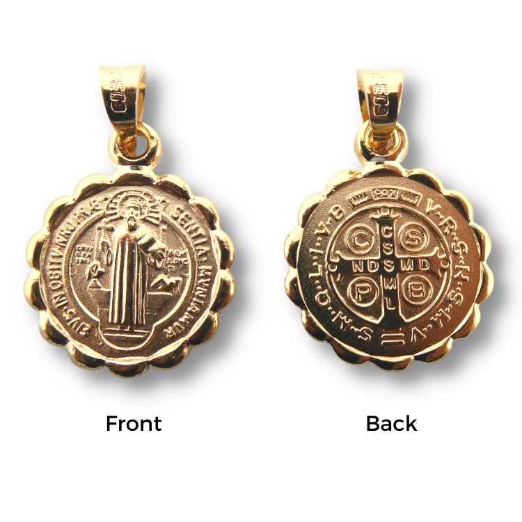 Gold St Benedict Medal Verona Necklace - Guadalupe Gifts