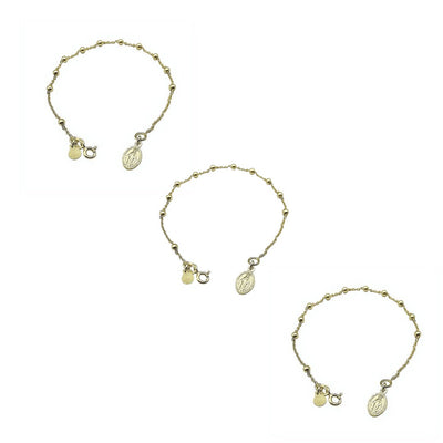 Gold Vermeil Miraculous Medal Rosary Bracelet 7.5-inch - Guadalupe Gifts
