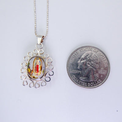 Guadalupe Baroque Pendant w/ Pressed Flowers - Guadalupe Gifts