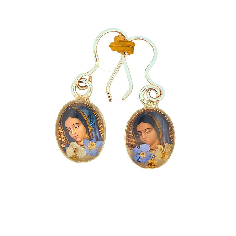 Guadalupe Earrings w/ Pressed Flowers - Guadalupe Gifts