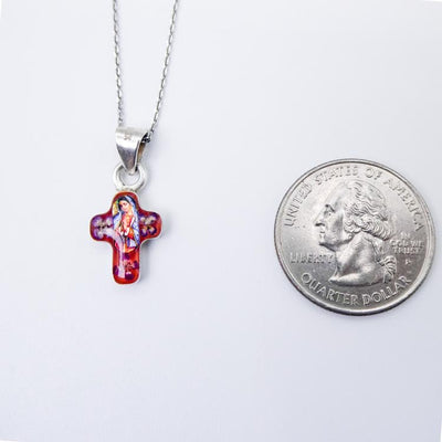 Guadalupe Mini Cross Necklace w/ Pressed Flowers - Guadalupe Gifts