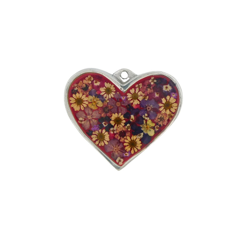 Heart-Shaped Small Wall Frame w/ Pressed Flowers 3.15" x 2.95" - Guadalupe Gifts