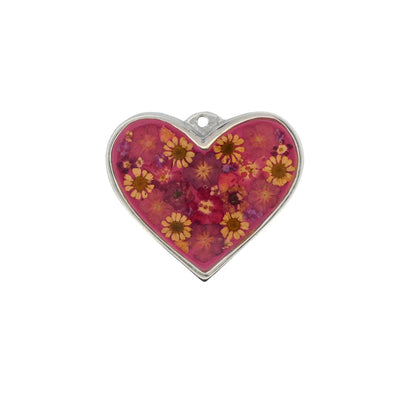 Heart-Shaped Small Wall Frame w/ Pressed Flowers 3.15" x 2.95" - Guadalupe Gifts