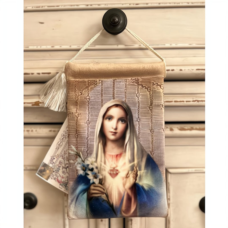 Immaculate Heart of Mary Phone Pouch 9" x 5" - Guadalupe Gifts