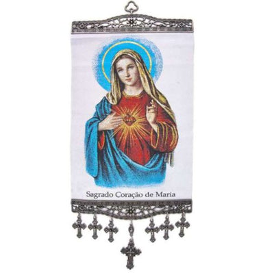 Immaculate Heart of Mary Tapestry Banner - Guadalupe Gifts