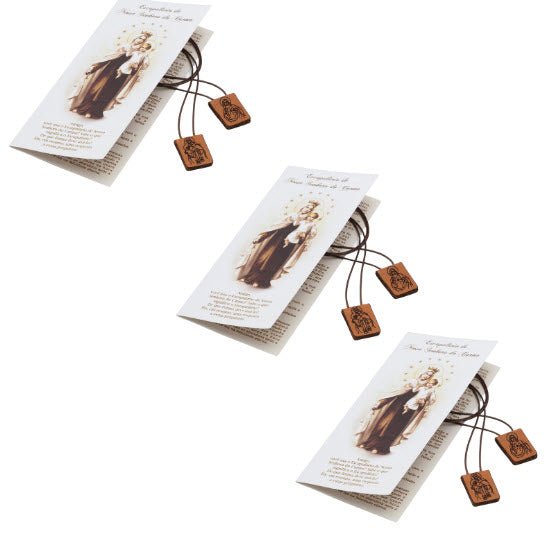 Leather Engraved Scapular of Christ & Carmel - Guadalupe Gifts