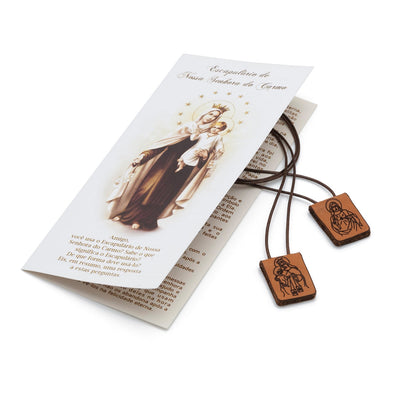 Leather Engraved Scapular of Christ & Carmel - Guadalupe Gifts