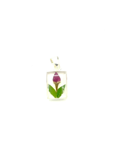 Mini Square Necklace w/ Pressed Flowers - Guadalupe Gifts