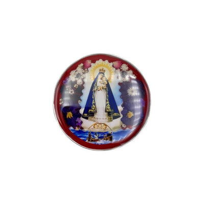 Our Lady of Charity Rosary Box w/ Pressed Flowers 2.9" x 1.5" x 2" - Guadalupe Gifts