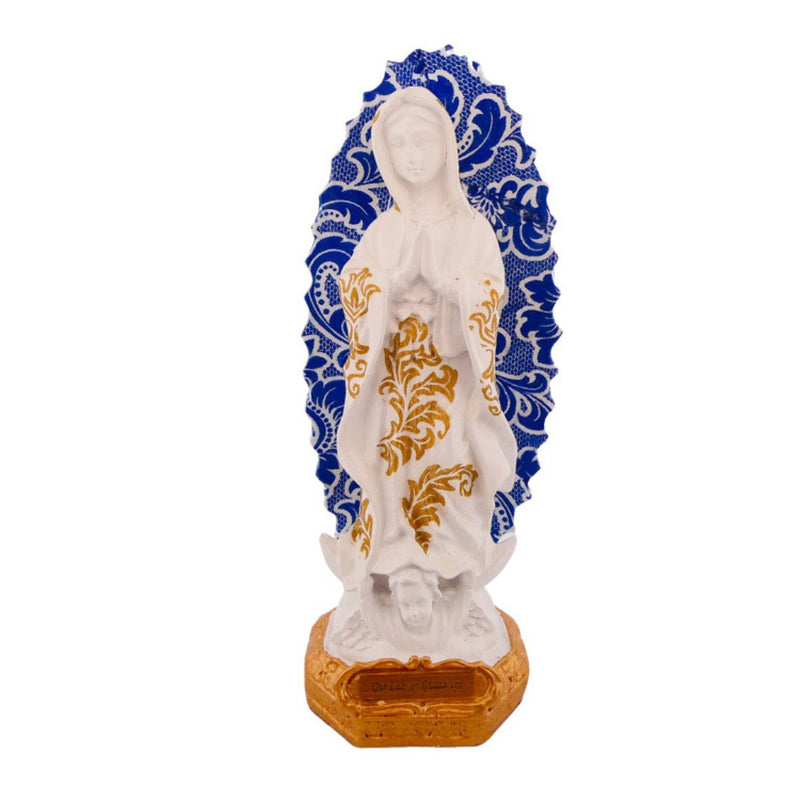 Our Lady of Guadalupe Blue & Gold Small Statue 6" - Guadalupe Gifts
