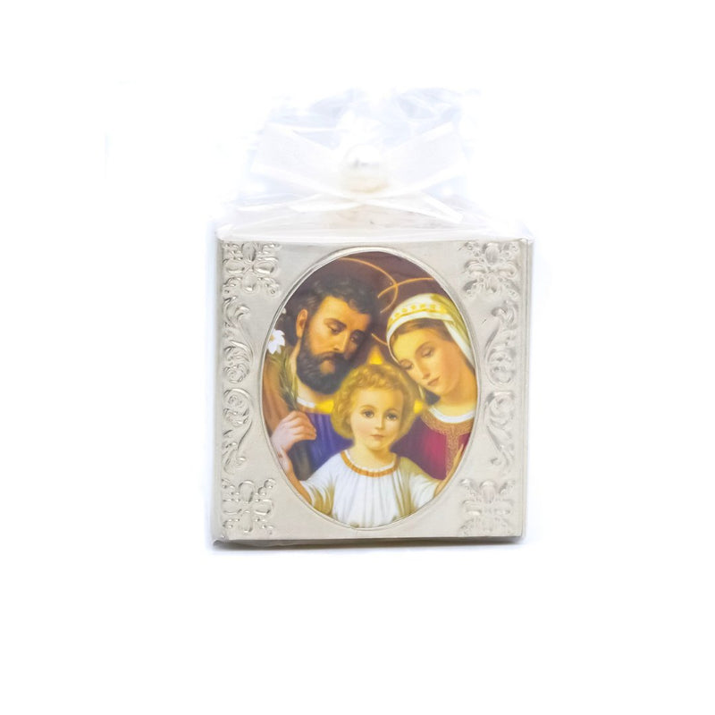 Pack of 6 Aluminum Embossed Holy Family Candles - Guadalupe Gifts