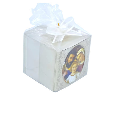 Pack of 6 Aluminum Embossed Holy Family Candles - Guadalupe Gifts