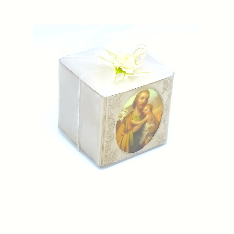 Pack of 6 Aluminum Embossed St. Joseph Candles - Guadalupe Gifts