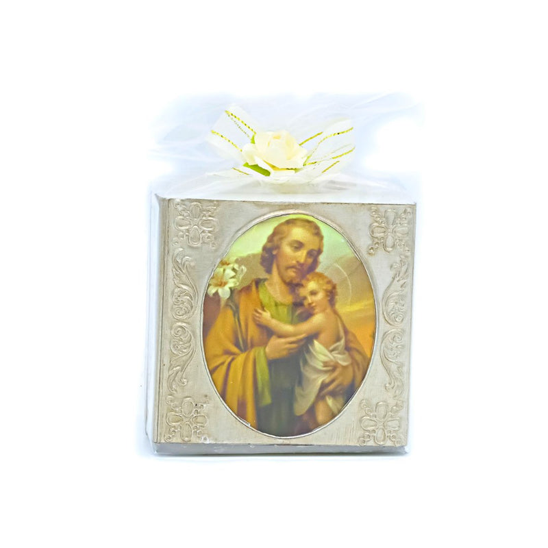 Pack of 6 Aluminum Embossed St. Joseph Candles - Guadalupe Gifts