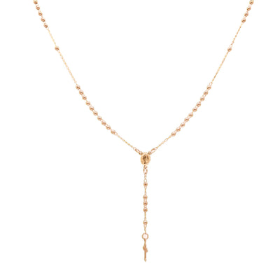 Rose Gold-Plated Our Lady of Grace Rosary Necklace - Guadalupe Gifts