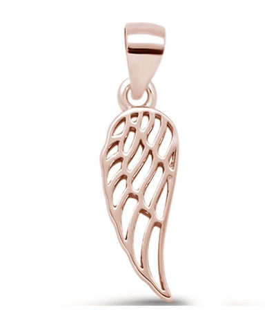 Rose Gold-Plated Silver Angel Wing Pendant - Guadalupe Gifts