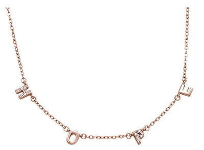 Rose Gold-Plated Silver Cubic Zirconia Necklace - Guadalupe Gifts
