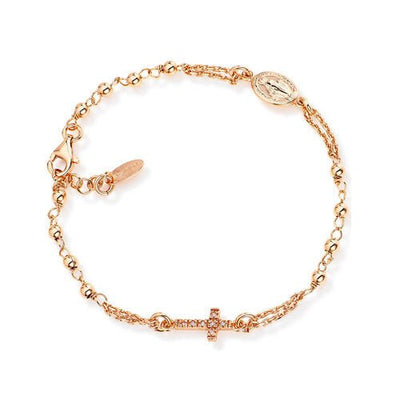 Rose Gold-Plated Silver Rosary Bracelet - Guadalupe Gifts